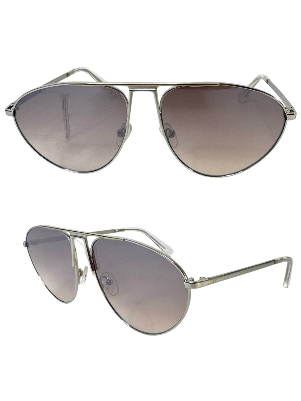 DIANE VON FURSTENBERG Silver Aviator NEW Sunglasses DVF 852S